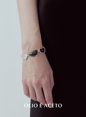 OLIO E ACETO油醋汁 纯银深邃秘境宝石手链 原创小众设计礼物默叙