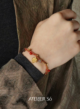 爱心梯形香水瓶月牙钉砂手绳