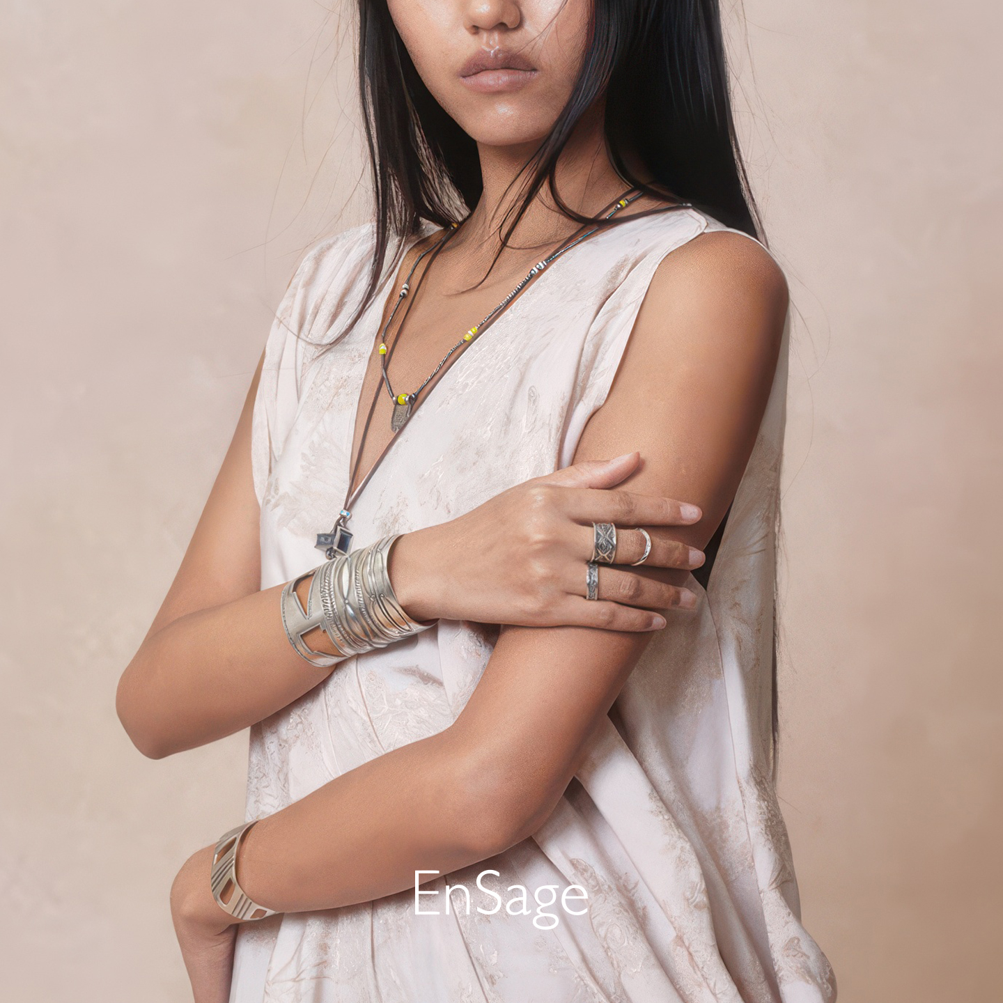 ENSAGE 图腾戒指 纯银做旧复古雕刻原创设计师小众气质高级感默叙 - 图3