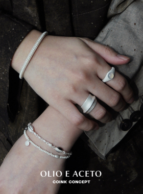 OLIOEACETO纯银白松石串珠手链