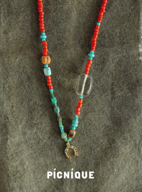 PICNIQUE 小马蹄琉璃松石串珠长项链 原创小众设计师休闲度假默叙