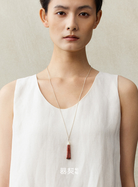 QIQI器契红石流苏长项链