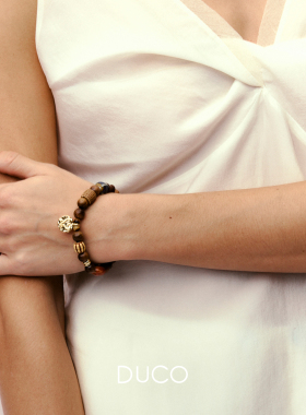 DUCO 心语多宝木珠虎眼石手串 原创设计小众高级感礼物 默叙