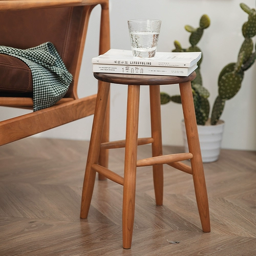 Деревянный сосед/сахарное торт круглый стул Домохозяйство с твердым деревом табуретки северное вишневое дерево переоборудовать туфли табурет кабелевик бревенчатый круглый скамейка