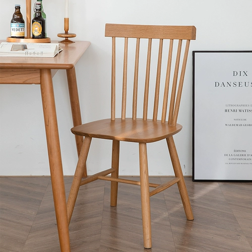 Стул Windsha Nordic Домохозяйство с твердым древесином Стул Простой современный сеть красный черный орех из дерева