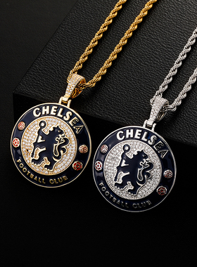 欧美足球徽章彩色滴油纪念吊坠