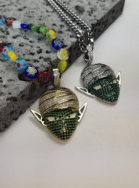 嘻哈风项链人物卡通头像吊坠