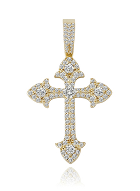 满钻轻奢十字架吊坠男女嘻哈同款