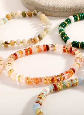 TOPGRILLZ新款天然石串珠项链女爆款轻奢小众珍珠高级感简约手链