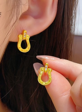 金包银点钻环环相扣项链女款轻奢小众设计感高级锁骨链送女友