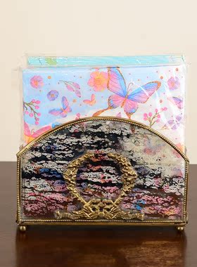 欧式复古黄铜装饰纸巾架装饰摆件