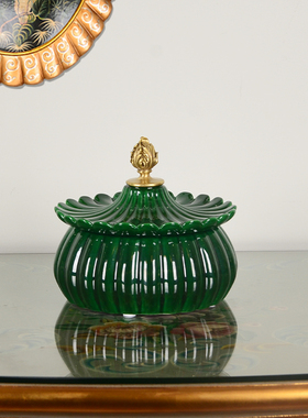 铜配瓷欧式家居储物盖盒提壶摆件