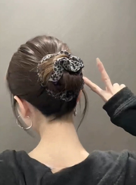 豹纹大肠发圈韩版甜美氛围感发饰
