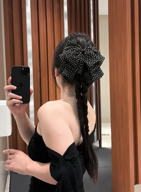 韩系蝴蝶结气质鲨鱼抓夹法式时尚
