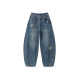 LAMLICKA ປຸ່ມສີຟ້າລ້າງ jeans scimitar