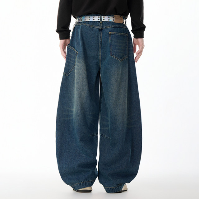 LAMLICKA ປຸ່ມສີຟ້າລ້າງ jeans scimitar