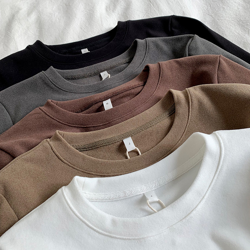 阳离子德绒打底衫女2021年新款秋冬洋气加绒内搭磨毛t恤女潮百搭 - 图3