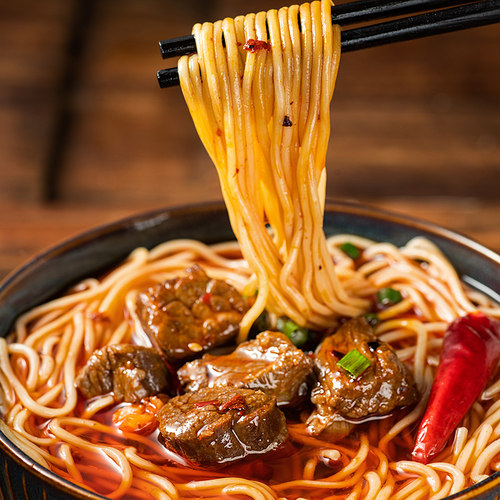 重庆正宗特色450g*3盒红烧牛肉肥肠面夜宵方便速食速食面3人份 - 图1