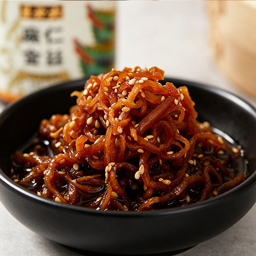 六必居麻仁金丝菜220g芝麻苤蓝咸菜丝酱菜配粥早餐下饭菜榨菜家用 - 图1