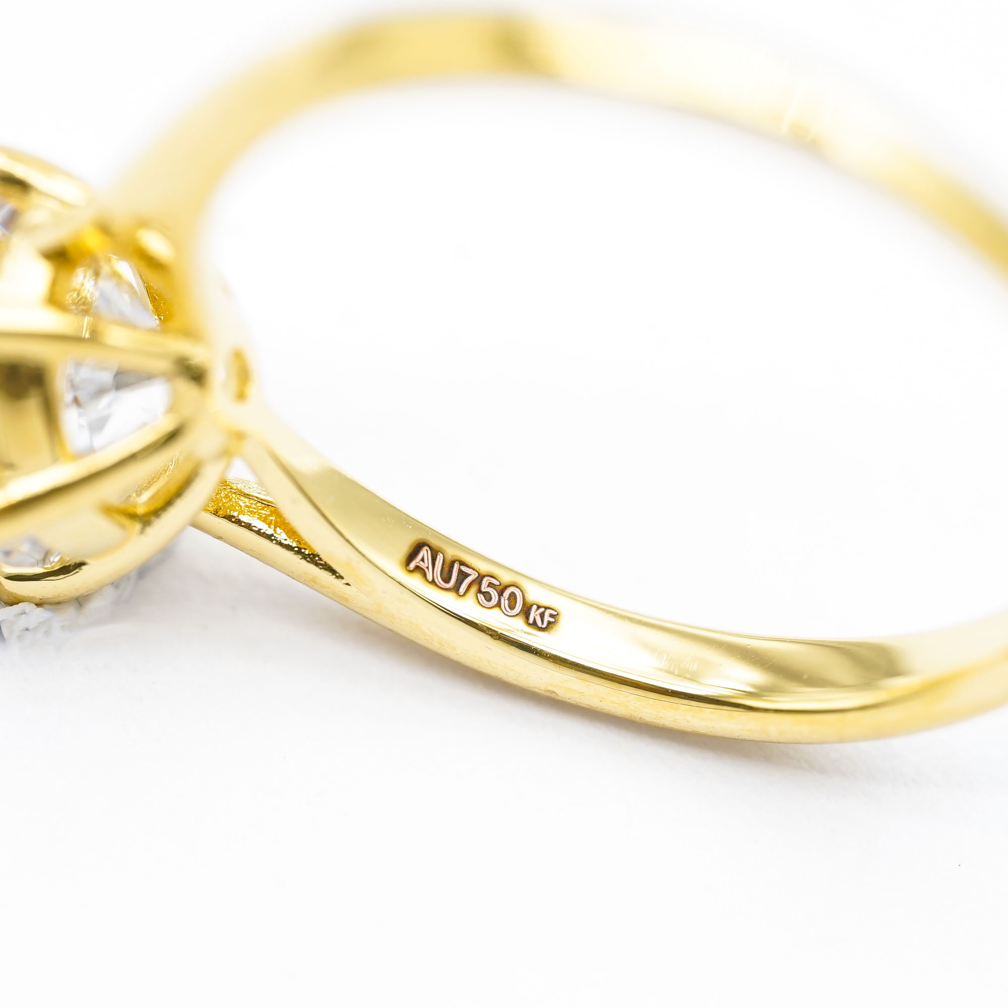 正品18k金六爪戒指女轻奢小众高颜值送老婆礼物不脱模【WT0189】 - 图0