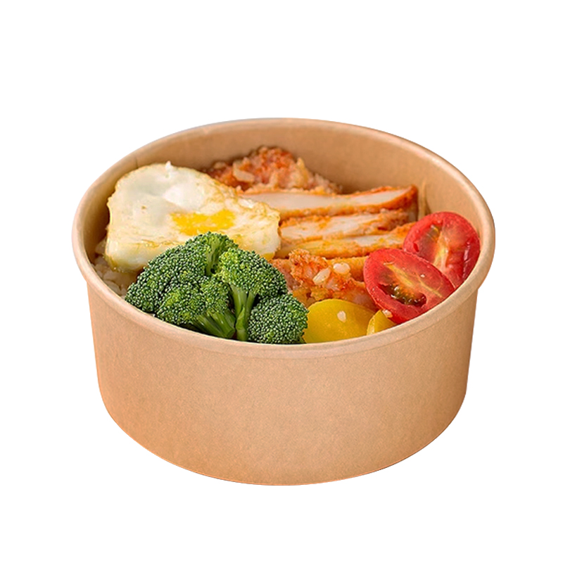 一次性泡面碗牛皮纸碗食品级外卖打包盒餐饮商用轻食沙拉水果切盒