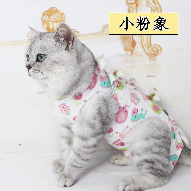 猫咪绝育服母猫手术服断奶/防掉毛/皮肤病/猫癣/术后防舔防咬-图3