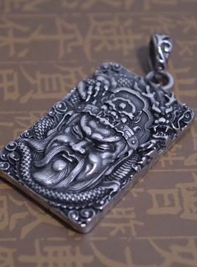 钛钢饰品关羽头像大气男士款吊坠