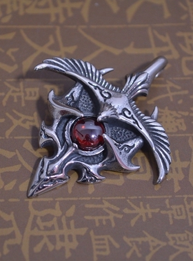 钛钢异形雄鹰徽章百搭配饰吊坠