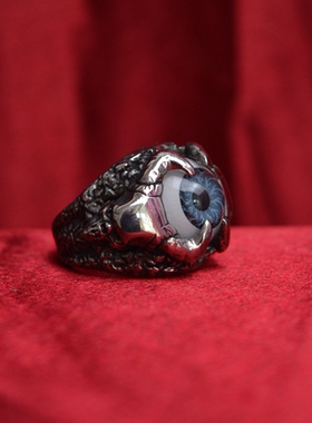 男士眼睛饰品欧美风钛钢戒指