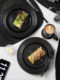 Nordic relief round high-end ceramic western-style steak tray