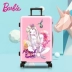 Barbie trẻ em vali cô gái phim hoạt hình xe đẩy hộp bé lên máy bay vượt qua phổ bánh xe vali 20 inch - Va li