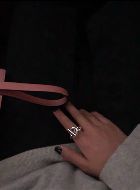 小众设计风网红戒指套圆圈链条