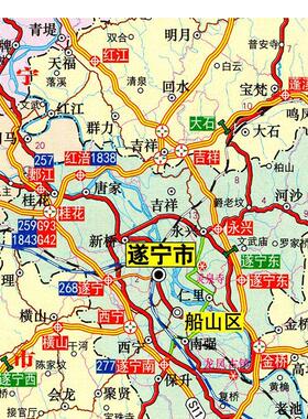 2025新款 遂宁市 广安市地图墙贴 超大交通行政区画图 装饰画海报