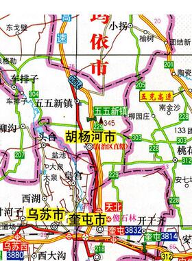 2025新款 塔城地区克拉玛依市地图墙贴 交通行政区划图 海报