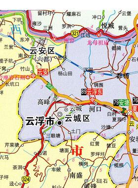2025新款 云浮市 阳江市地图墙贴 交通行政区划图 装饰画海报