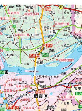 2025新款 南京市地图墙贴 超大巨幅 交通行政区划图 装饰画海报