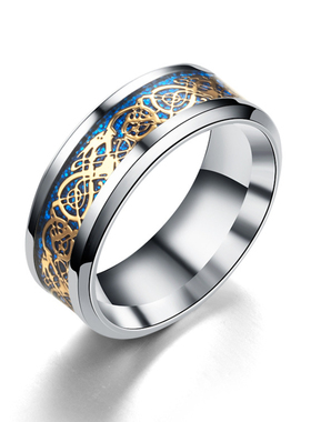男士情侣龙纹钛钢不锈钢戒指欧美时尚简约