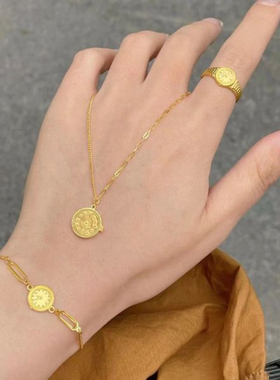 金色手表戒指女ins小众简约高颜值开口情人节礼物