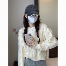 Retro streaming Su Lazy Wind Sweater Womens Autumn Winter Design Sensation Small Crowdknit Cardigan Loose and small subshort clothes