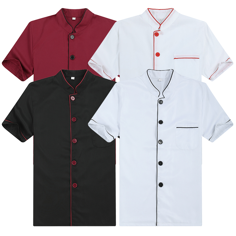 厨师短袖男夏季幼儿园食堂厨师服 森忆恬工装制服