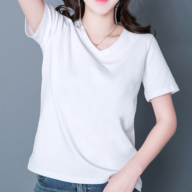 韩范宽松显瘦白色 恤女短袖纯色半袖夏季简约体恤上衣大码黑色潮 t 韩范宽松显瘦白色 恤女短袖纯色半袖夏季简约体恤上衣大码黑色潮 t