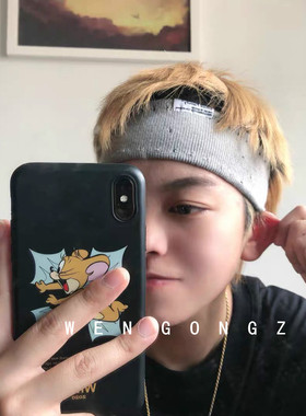 ins自留网红欧根纱男士运动发带