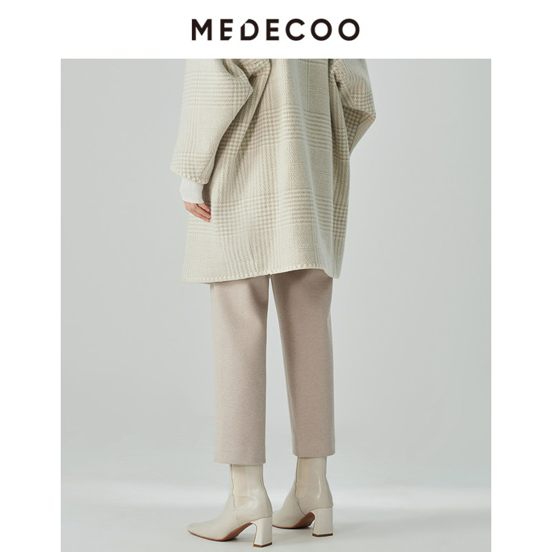 MEDECOO/墨蒂珂冬季新款 直筒显瘦休闲长裤女西装裤MHD80512,淘宝优惠券,粉丝福利购,淘宝优惠卷