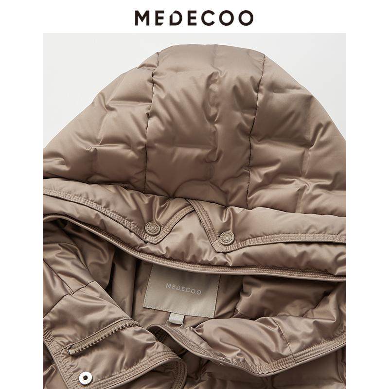 MEDECOO/墨蒂珂2024冬新款女装连帽中款羽绒服厚款外套MID11210,淘宝优惠券,粉丝福利购,淘宝优惠卷
