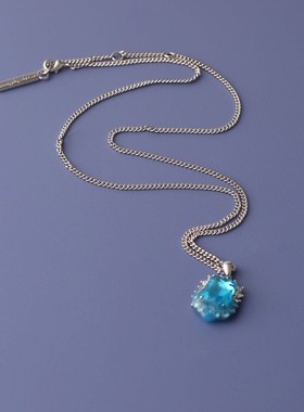 原创设计合金水晶手工蓝色项链