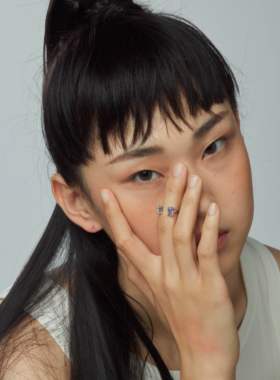 [crazyrhythmm白色紫色开口戒指