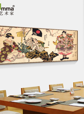 日式风艺伎武士相扑榻榻米挂画
