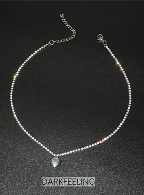 水钻爱心项链女潮网红同款冷淡风ins锁骨链短款choker小众设计