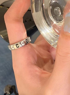 字母c开口戒指女可调节小众设计高级感食指戒时尚个性ins潮指环