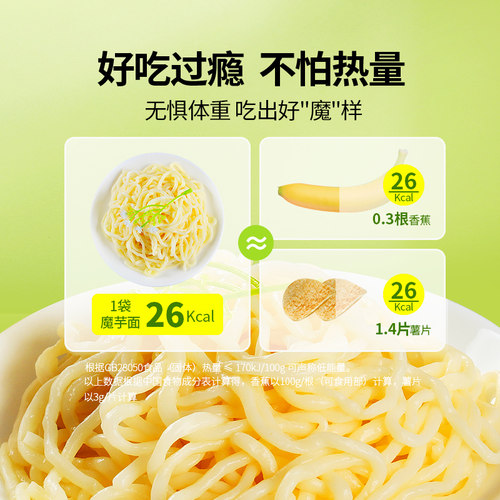 怡力低卡魔芋面0脂肪主食蒟蒻方便面代餐饱腹食品热量粉魔芋丝结 - 图1